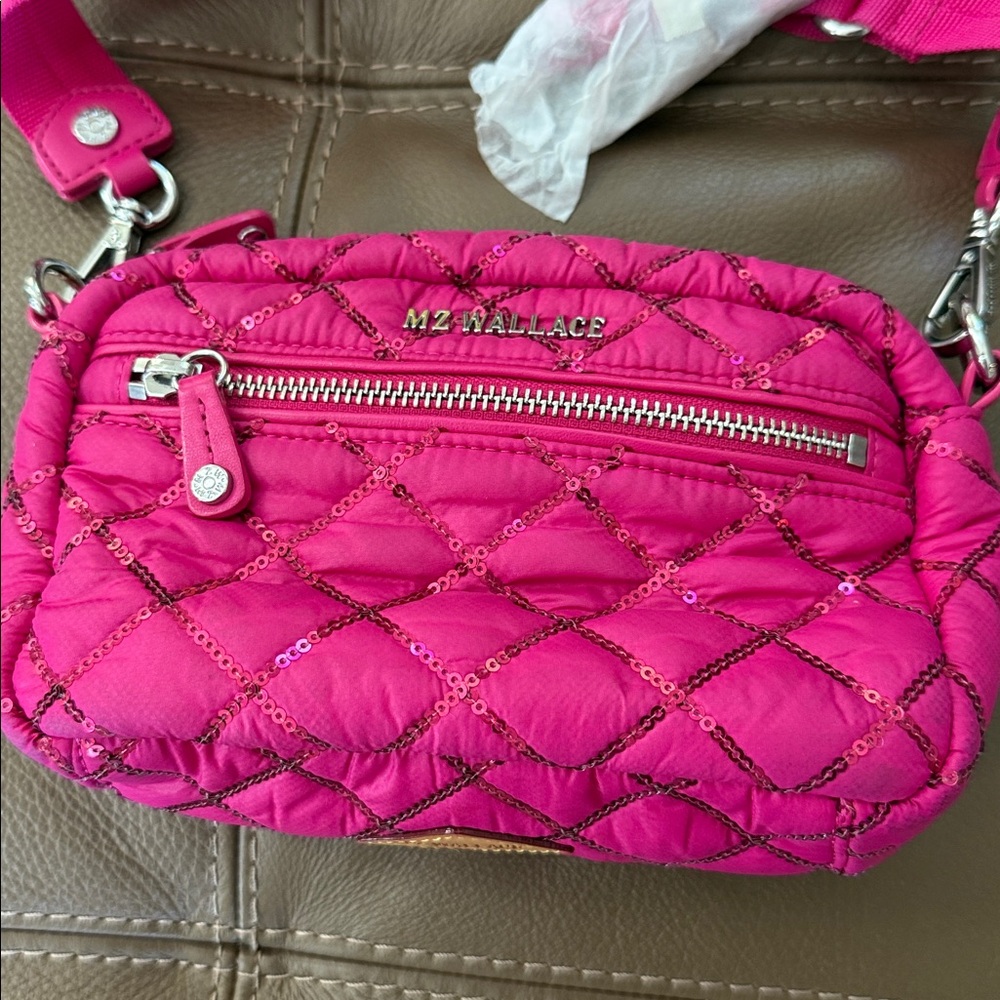 MZ Wallace pink with sequins crossbody bag - Picture 2 of 11